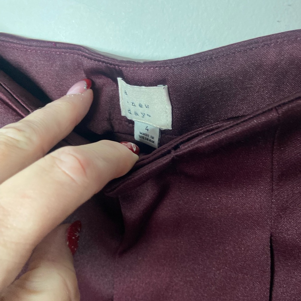 a new day Burgundy Trousers - Picture 7 of 9